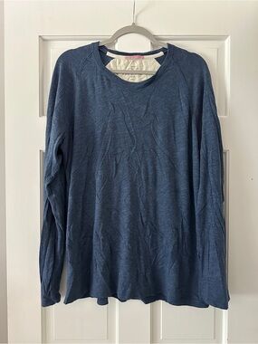Apolis Global Citizen 100% Cotton Blue Raglan Long Sleeve Shirt Top XXL